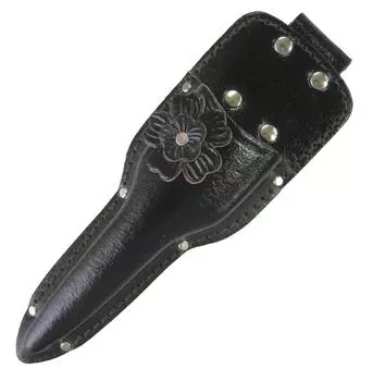 KOZUCHI Flowery Thinning Scissors Leather Case with Flowers Black LST-12BK