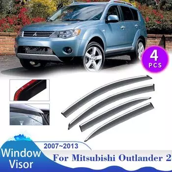 Козырек для Mitsubishi Outlander 2 LS CW ZG ZH 2007~2013 Солнцезащитный козырек, дефлектор, боковое дефлекторное отверстие, дымовая крышка, наружные аксессуары прозрачный