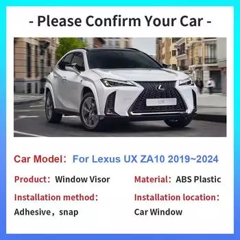 Козырек для окон Lexus UX ZA10 250h 200 F Sport 2019~2024 Боковые стороны автомобиля Солнцезащитные вентиляционные решетки Дымозащитные щитки Чехлы Тент Укрытие Аксессуары прозрачный