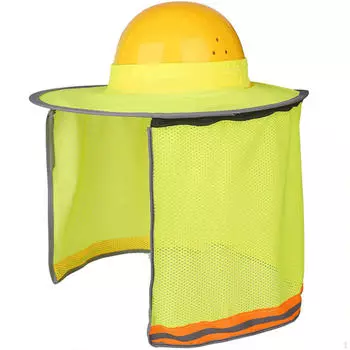 Козырек каски с полным козырьком и дышащей защитой шеи для различных целей жёлтый