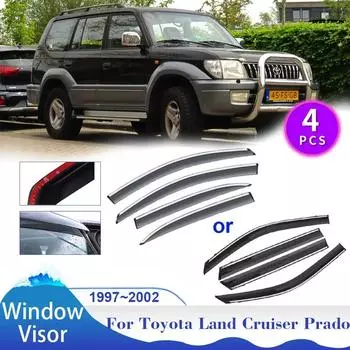 Козырек на окна для Toyota Land Cruiser Prado J90 LC90 FJ90 1997~2002 Боковые дефлекторы Дымозащитные щитки Солнцезащитные щитки Аксессуары для дефлекторов чёрный