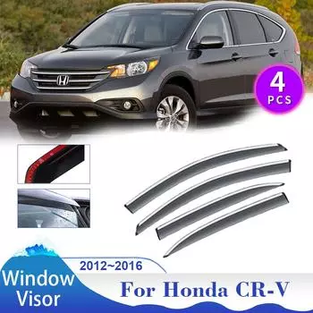 Козырек на окно для Honda CR-V CRV RM RE 2012~2016 Боковые окна автомобиля Дефлекторы Вентиляционные дымовые щитки Солнцезащитные щитки от дождя Навесы Аксессуары прозрачный