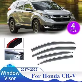Козырек на окно для Honda CR-V CRV RW RT RY 2017~2024 Солнцезащитный козырек от дождя Боковые окна Дефлектор Дымоход Автомобильные навесы Аксессуары прозрачный