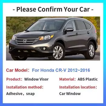 Козырек на окно для Honda CR-V CRV RM RE 2012~2016 Боковые окна автомобиля Дефлекторы Вентиляционные дымовые щитки Солнцезащитные щитки от дождя Навесы Аксессуары прозрачный