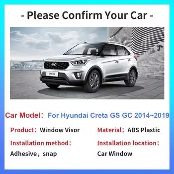 Козырек на окно для Hyundai Creta Cantus GS GC 2014~2019 Автомобильный дефлектор, дымоход, навесы, солнцезащитный козырек, дефлектор, аксессуары прозрачный