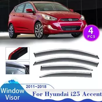 Козырек на окно для Hyundai i25 Accent Verna Solaris RB RC Hatchback 2011~2018 Солнцезащитный козырек, дефлектор, дымовой козырек, аксессуары прозрачный