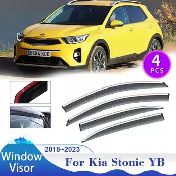 Козырек на окно для Kia Stonic YB CUV 2018~2024, дефлектор дыма, навесы, укрытия от солнца и дождя, внешние аксессуары прозрачный