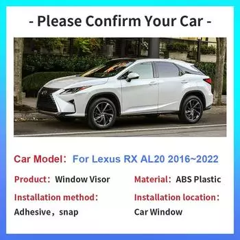 Козырек на окно для Lexus RX 450h AL20 200t 2016~2024 2017 автомобильный солнцезащитный козырек от дождя дефлектор боковые вентиляционные отверстия дымовые крышки внешние аксессуары прозрачный