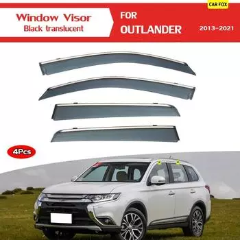Козырек на окно для Mitsubishi Outlander 2013-2024 Солнцезащитный козырек Аксессуары Дефлекторы Козырьки Защита от дождя Дверные вентиляционные решетки Вентиляционный козырек
