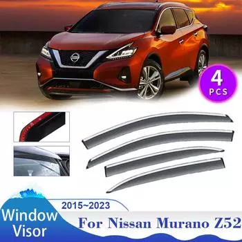 Козырек на окно для Nissan Murano Z52 P42M 2015~2024, боковая вентиляционная крышка, дымовая крышка, солнцезащитный козырек, дефлектор, тент, внешние аксессуары прозрачный