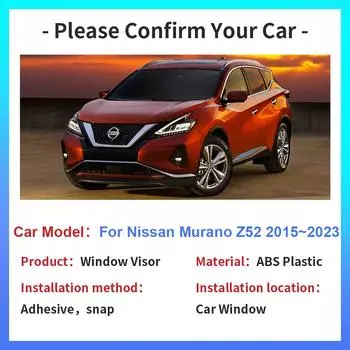 Козырек на окно для Nissan Murano Z52 P42M 2015~2024, боковая вентиляционная крышка, дымовая крышка, солнцезащитный козырек, дефлектор, тент, внешние аксессуары прозрачный