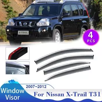 Козырек на окно для Nissan X-Trail T31 X Trail XTrail 2007~2012 вентиляционные дымовые щитки для автомобиля солнцезащитные щитки от дождя дефлектор внешние аксессуары прозрачный