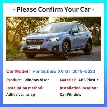 Козырек на окно для Subaru XV Crosstrek GT 2018~2024 Боковой солнцезащитный козырек для автомобиля Дефлектор для защиты от дождя Дымоходные тенты Навесы Аксессуары прозрачный