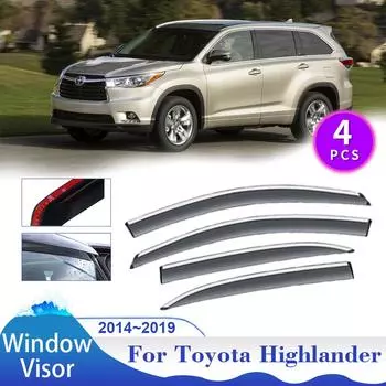 Козырек на окно для Toyota Highlander XU50 Kluger 2014~2019 вентиляционный дымовой козырек тент укрытие для автомобиля солнцезащитный дождевик дефлектор аксессуары прозрачный