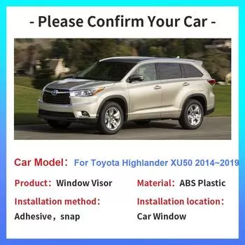 Козырек на окно для Toyota Highlander XU50 Kluger 2014~2019 вентиляционный дымовой козырек тент укрытие для автомобиля солнцезащитный дождевик дефлектор аксессуары прозрачный