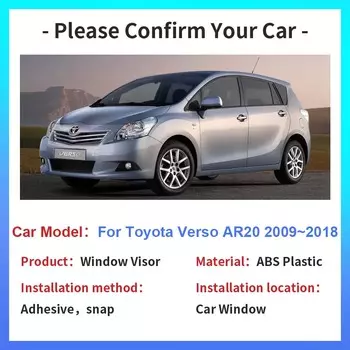 Козырек на окно для Toyota Verso AR20 2009~2018 Автомобильный дефлектор Дымозащитный козырек Солнцезащитный козырек от дождя Дефлектор Навесы Внешние аксессуары прозрачный