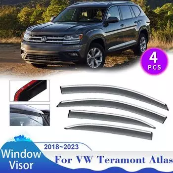 Козырек на окно для Volkswagen VW Teramont Atlas CA1 2018~2024 тент укрытие для автомобиля боковой солнцезащитный козырек от дождя дефлектор внешние аксессуары прозрачный