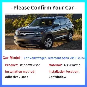 Козырек на окно для Volkswagen VW Teramont Atlas CA1 2018~2024 тент укрытие для автомобиля боковой солнцезащитный козырек от дождя дефлектор внешние аксессуары прозрачный