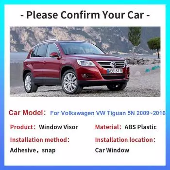 Козырек на окно для Volkswagen VW Tiguan 5N MK1 2009~2016 Боковые вентиляционные отверстия для автомобиля Дымозащитные навесы Солнцезащитные щитки для защиты от дождя Дефлектор Аксессуары прозрачный