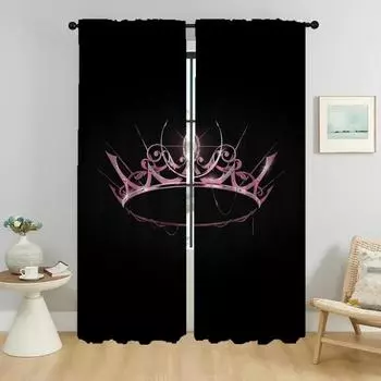Kpop-Blackpinkes Оконная занавеска для комнаты 2 Панельная перегородка Современная гостиная Шторы Оттенки Тюль для спальни Кухня Затемнение W50xH70cmx2pcs
