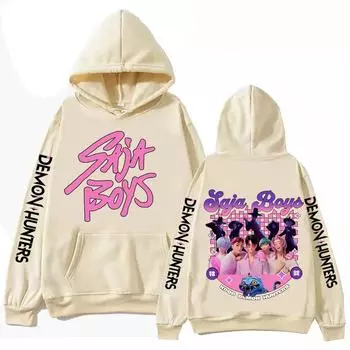 KPop Demon Hunters Saja Boys Hoodie Harajuku Hip Hop Pullover Tops Men s and women s Sweatshirt Gift S