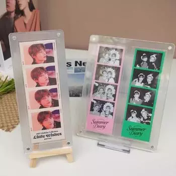 Kpop держатель для фотокарт акриловая фоторамка идол рукава для карт держатель для фотокарт подставка для фотографий протектор для карт декор комнаты Single slot-wooden rack