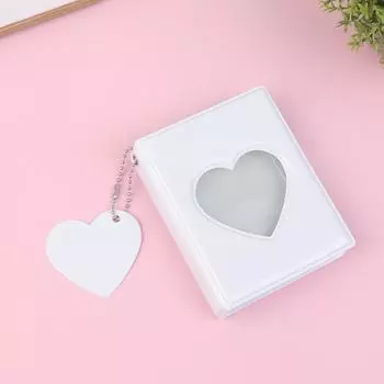 Kpop фотокарточки переплет милый фотоальбом мини фотодержатель 3 дюйма сердце любовь полая коллекционная книга фотодержатель чёрный