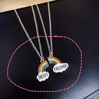 Kpop милый красочный кулон в виде радуги, ожерелье из нержавеющей стали, длинная цепочка, милая для женщин, мужчин, девочек, Egirl, эстетические украшения