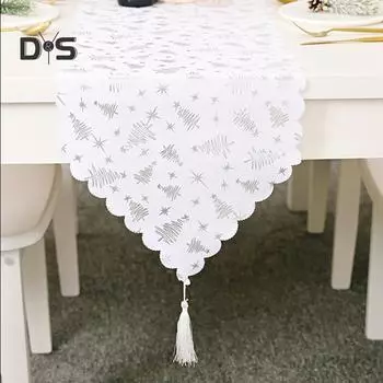 KPOP STAR Xmas Tree Star Рождественская скатерть обеденный стол бегун вечерние праздничный декор Stars золотистый