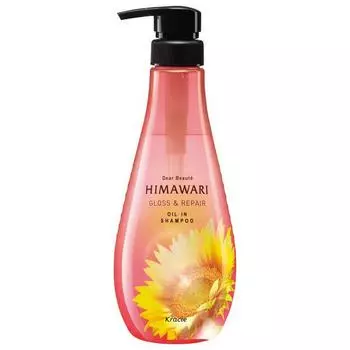 Kracie HIMAWARI Oil In Shampoo (Gloss and Repair) шампунь для блеска и восстановления волос, 500 мл