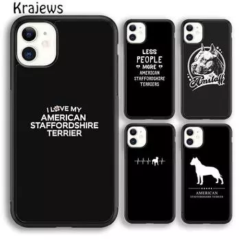 Чехол для телефона Krajews American Staffordshire Terrier для iPhone 14 5 SE 6s 7 8 plus X XR XS 11 12 13 pro max Samsung S21 S22 ultra iPhone 6plus