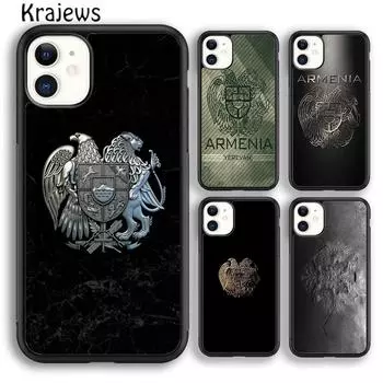 Krajews Армения, Россия, флаг, герб, чехол для телефона для iPhone 14 5 SE 6s 7 8 plus X XR XS 11 12 13 pro max Samsung S21 S22ultra iPhone 6plus