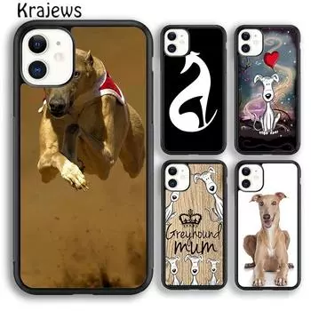 Чехол для телефона Krajews Awesome Sitting Fawn Greyhound Dog для iPhone 14 5 6s 7 8 plus X XR XS 11 12 13 pro max Samsung S21 S22 ultra iPhone 6plus