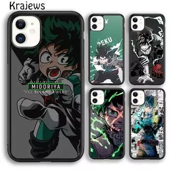 Чехол для телефона Krajews Boku no Hero Academia Midoriya Izuku для iPhone 14 5 6s 7 8 plus XR XS 11 12 13 pro max Galaxy S21 S22 iPhone 6plus
