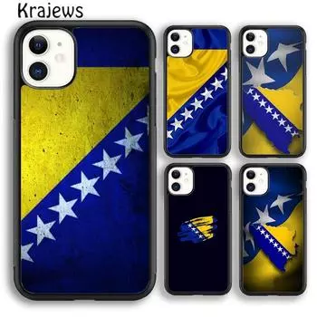 Krajews Bosnia and Herzegovina Flag Phone Case For iPhone 14 5 SE 6s 7 8 plus X XR XS 11 12 13 pro max Samsung S21 S22ultra Plus iPhone 6plus
