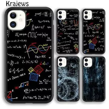 Чехол для телефона Krajews Brains Geek Science Math Physics Formulas для iPhone 14 5 6s 7 8 plus XR XS 11 12 13 pro max Samsung S21 S22 iPhone 6plus