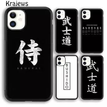 Krajews Bushido Samurai Soft Phone Case Cover For iPhone 14 5s 6s 7 8 plus X XR XS 11 12 13 pro max Samsung Galaxy S21 S22 ultra iPhone 6plus