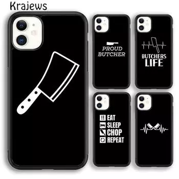Мягкий чехол для телефона Krajews Butcher Cleaver для iPhone 14 5 SE 6s 7 8 plus XR XS 11 12 13 pro max Samsung Galaxy S21 S22ultra iPhone 6plus