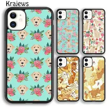 Чехол для телефона Krajews Cartoon Golden Retriever Dog для iPhone 14 5 SE 6s 7 8 plus XR XS 11 12 13 pro max Samsung S21 S22 Plus iPhone 6plus