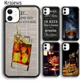 Мягкий чехол Krajews COOL WHISKY QUOTE для iPhone 14 5 6s 7 8 plus X XR XS 11 12 13 pro max Samsung S21 S22 ultra Plus iPhone 6plus