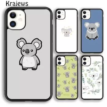 Krajews Cute Cartoon Koala Soft Phone Case Cover For iPhone 14 5 6s 7 8 plus X XR XS 11 12 13 pro max Samsung S21 S22 ultra Plus iPhone 6plus