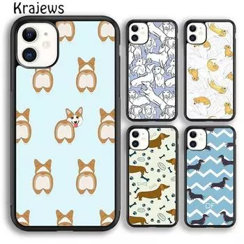Krajews Dachshund Sausage Dog Beautiful Soft Phone Case For iPhone 14 5 6s 7 8 plus XR XS 11 12 13 pro max Samsung S21 S22ultra iPhone 6plus
