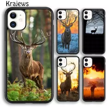 Krajews Deer Reindeer Animal Soft Phone Case Cover For iPhone 14 5 6s 7 8 plus XR XS 11 12 13 pro max Samsung S21 S22ultra Plus iPhone 6plus