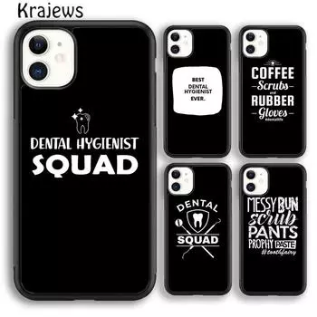 Чехол для телефона Krajews Dentist Tooth Dental Hygienist для iPhone 14 5 6s 7 8 plus XR XS 11 12 13 pro max Samsung S21 S22ultra iPhone 6plus