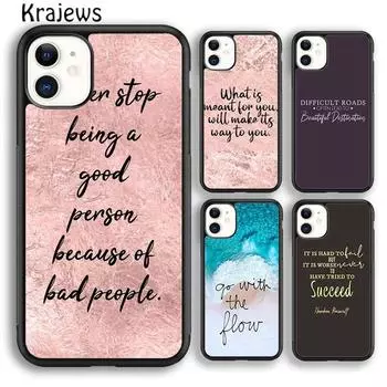 Чехол для телефона Krajews Famous Motivational Life Quote для iPhone 14 6s 7 8 plus X XR XS 11 12 13 pro max Samsung S21 S22 ultra iPhone 6plus