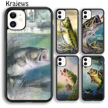 Krajews Fishing Lake Sunset rubber Phone Case For iPhone 14 5 SE 6s 7 8 plus X XR XS 11 12 13 pro max Samsung S21 S22 ultra iPhone 6plus