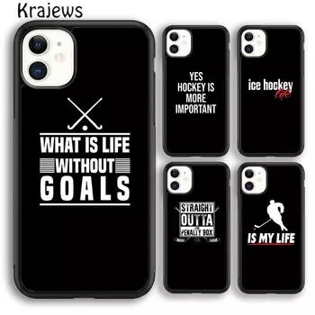 Мягкий чехол для телефона Krajews Hockey Is Life для iPhone 14 5 SE 6s 7 8 plus X XR XS 11 12 13 pro max Samsung Galaxy S21 S22ultra iPhone 6plus