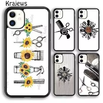 Krajews инструменты для парикмахера, мягкий чехол для телефона для iPhone 14 5 SE 6s 7 8 plus XR XS 11 12 13 pro max Samsung S21 S22ultra Plus iPhone 6plus