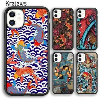 Krajews Koi карп рыба японский череп татуировка чехол для телефона iPhone 14 5 SE 6s 7 8 plus XR XS 11 12 13 pro max Galaxy S21 S22 Plus iPhone 6plus