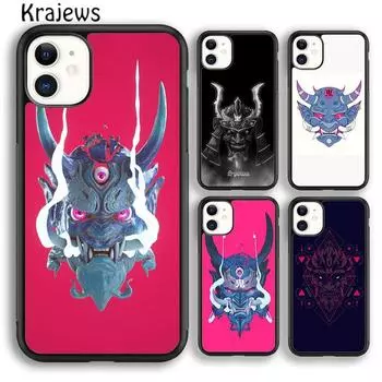 Krajews японский Oni Hannya Demon Mask чехол для телефона iPhone 14 6s 7 8 plus X XR XS 11 12 13 pro max Samsung S21 S22 ultra iPhone 6plus